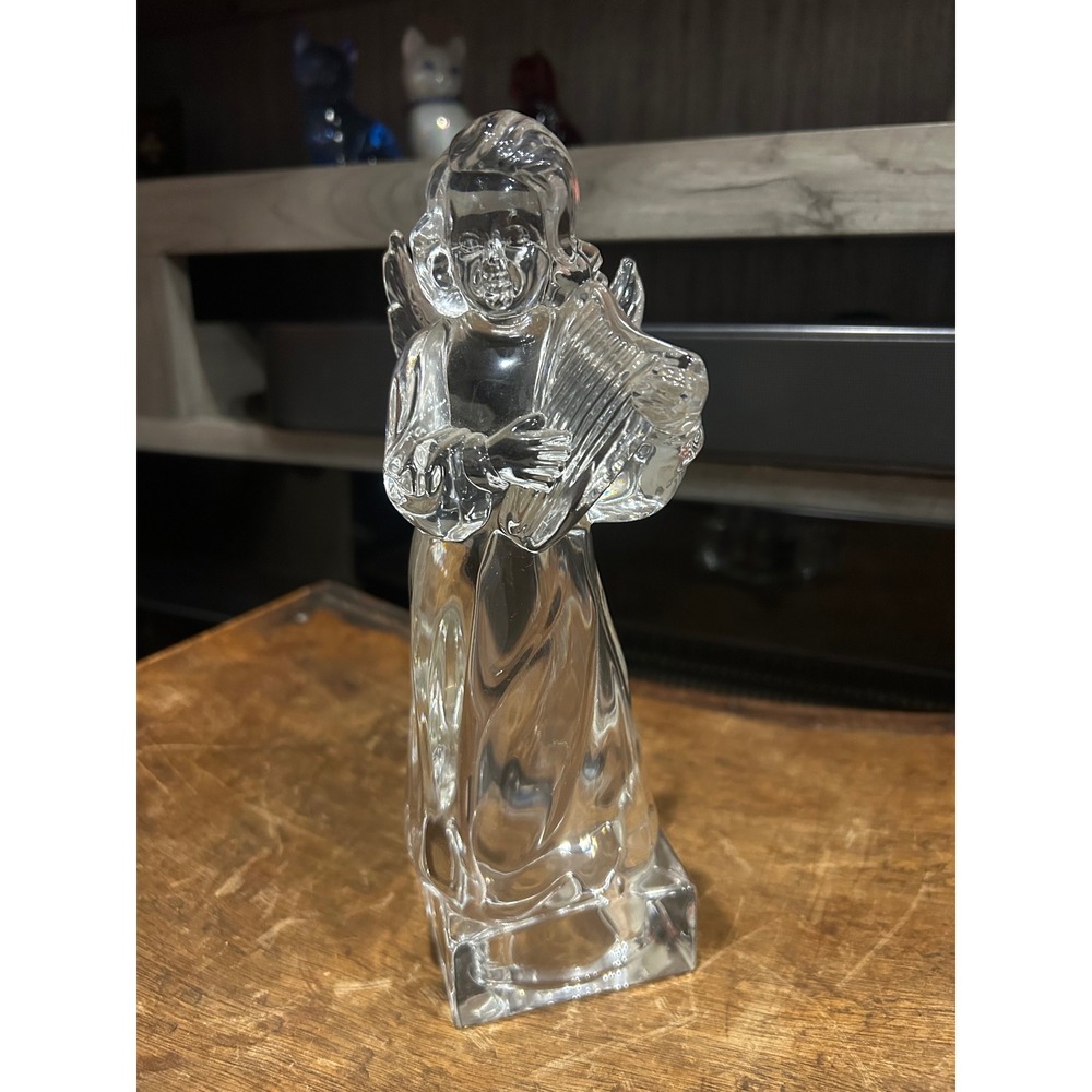 Mikasa Herald Collection Angelic Harp Crystal Figurine Made in Germany 8"